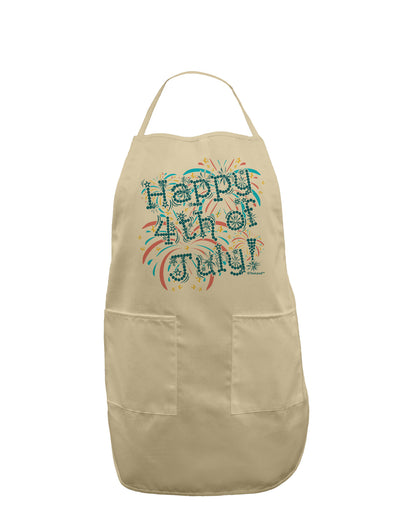 Happy 4th of July - Fireworks Design Adult Apron-Bib Apron-TooLoud-Stone-One-Size-Davson Sales