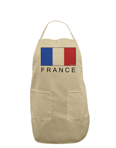 French Flag - France Text Adult Apron by TooLoud-Bib Apron-TooLoud-Stone-One-Size-Davson Sales