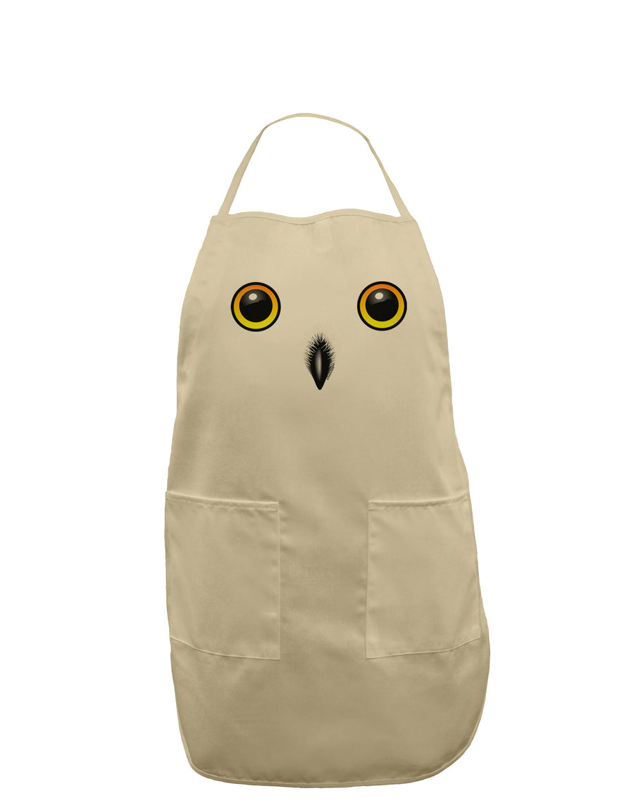 Cute Snowy Owl Face Adult Apron-Bib Apron-TooLoud-White-One-Size-Davson Sales