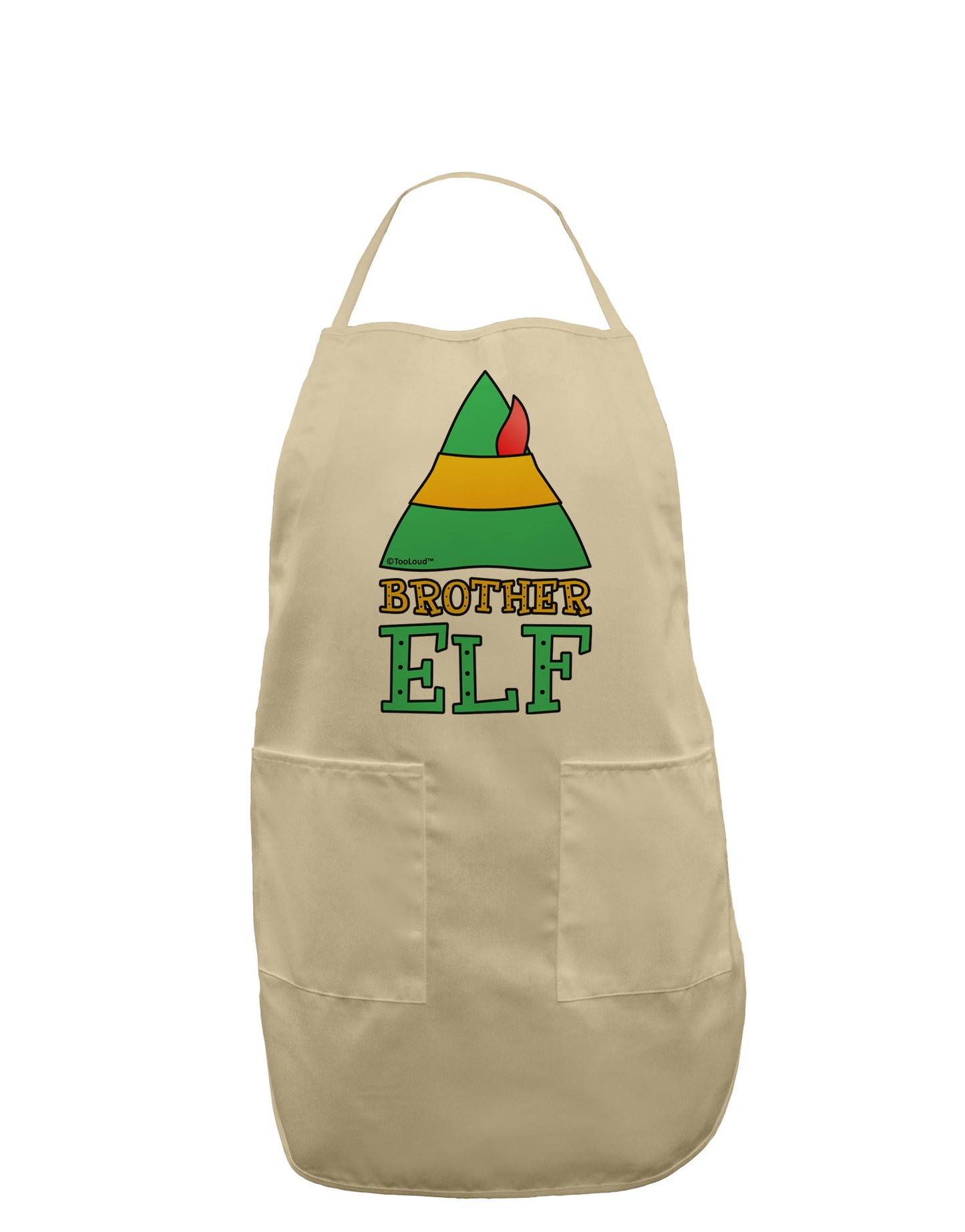 Matching Christmas Design - Elf Family - Brother Elf Adult Apron-Bib Apron-TooLoud-Stone-One-Size-Davson Sales