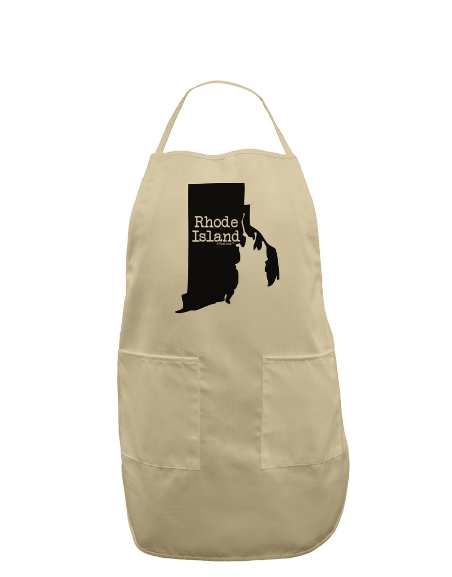 Rhode Island - United States Shape Adult Apron by TooLoud-Bib Apron-TooLoud-White-One-Size-Davson Sales