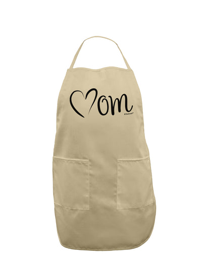 Mom with Brushed Heart Design Adult Apron by TooLoud-Bib Apron-TooLoud-Stone-One-Size-Davson Sales