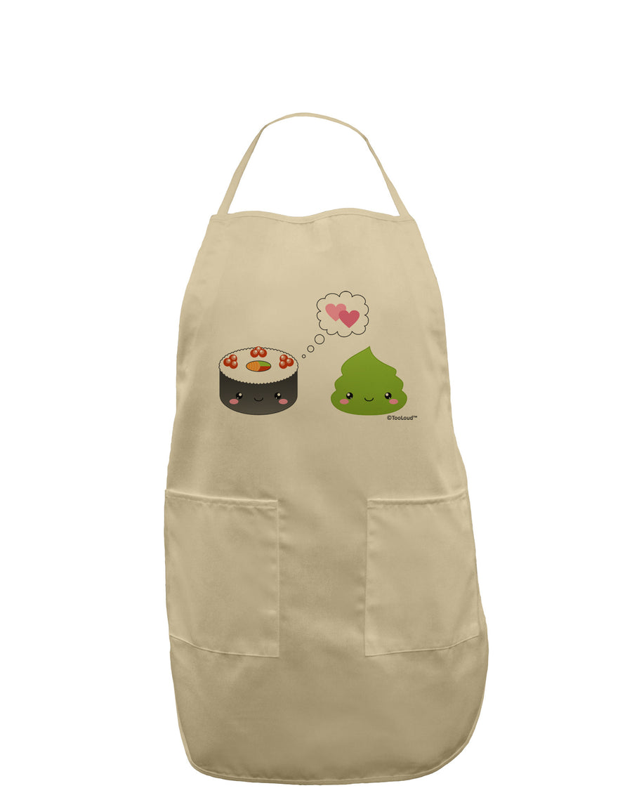 Cute Sushi and Wasabi Love Adult Apron by TooLoud-Bib Apron-TooLoud-White-One-Size-Davson Sales