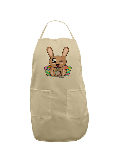 Cute Bunny with Eggs Adult Apron-Bib Apron-TooLoud-Stone-One-Size-Davson Sales