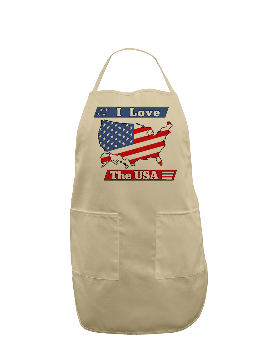 I Love The USA Adult Apron-Bib Apron-TooLoud-White-One-Size-Davson Sales