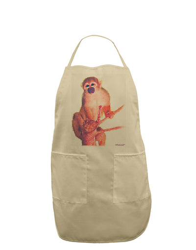 Monkey in Tree Watercolor Adult Apron-Bib Apron-TooLoud-Stone-One-Size-Davson Sales