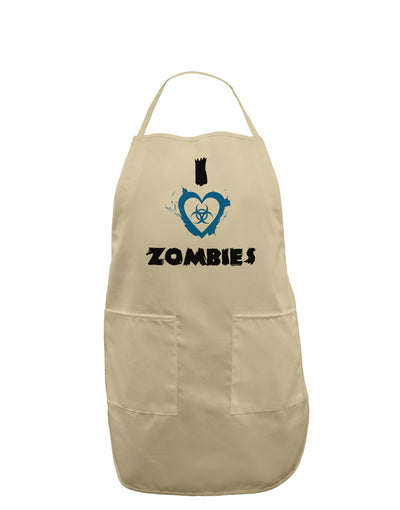 I Heart Zombies - Bio Hazard Heart Blue Adult Apron-Bib Apron-TooLoud-Stone-One-Size-Davson Sales