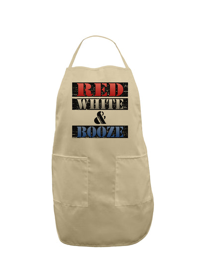 Red White & Booze Adult Apron-Bib Apron-TooLoud-Stone-One-Size-Davson Sales