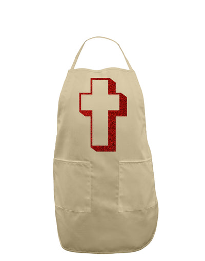 Simple Cross Design Glitter - Red Adult Apron by TooLoud-Bib Apron-TooLoud-Stone-One-Size-Davson Sales