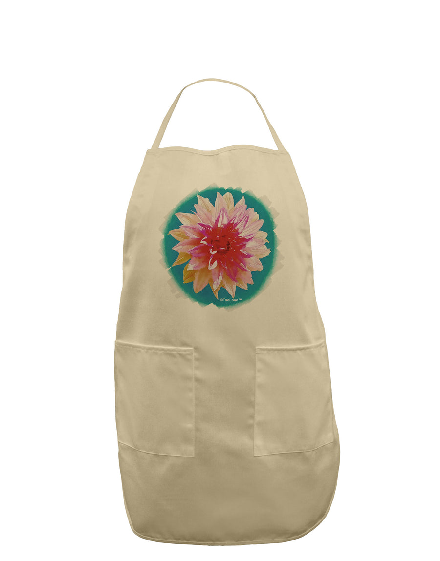 Watercolor Flower Adult Apron-Bib Apron-TooLoud-White-One-Size-Davson Sales