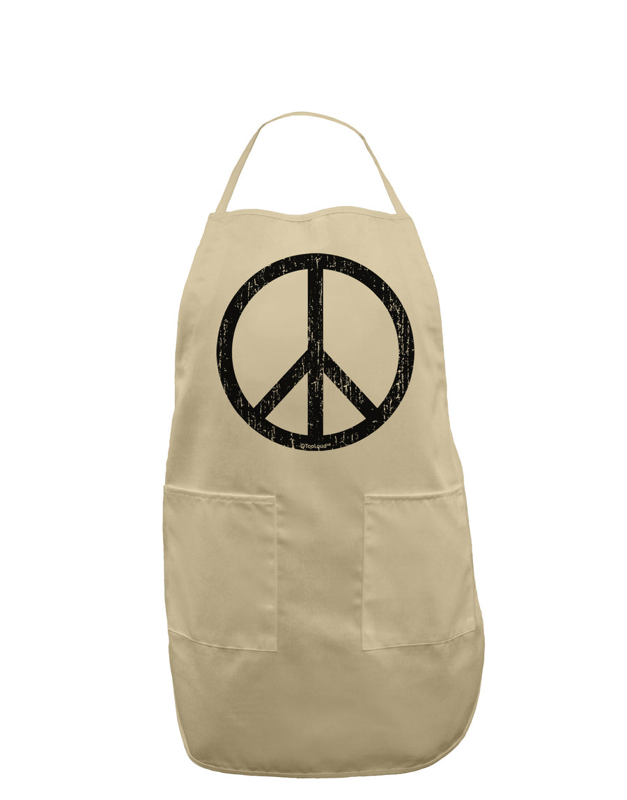 Peace Sign Symbol - Distressed Adult Apron-Bib Apron-TooLoud-White-One-Size-Davson Sales