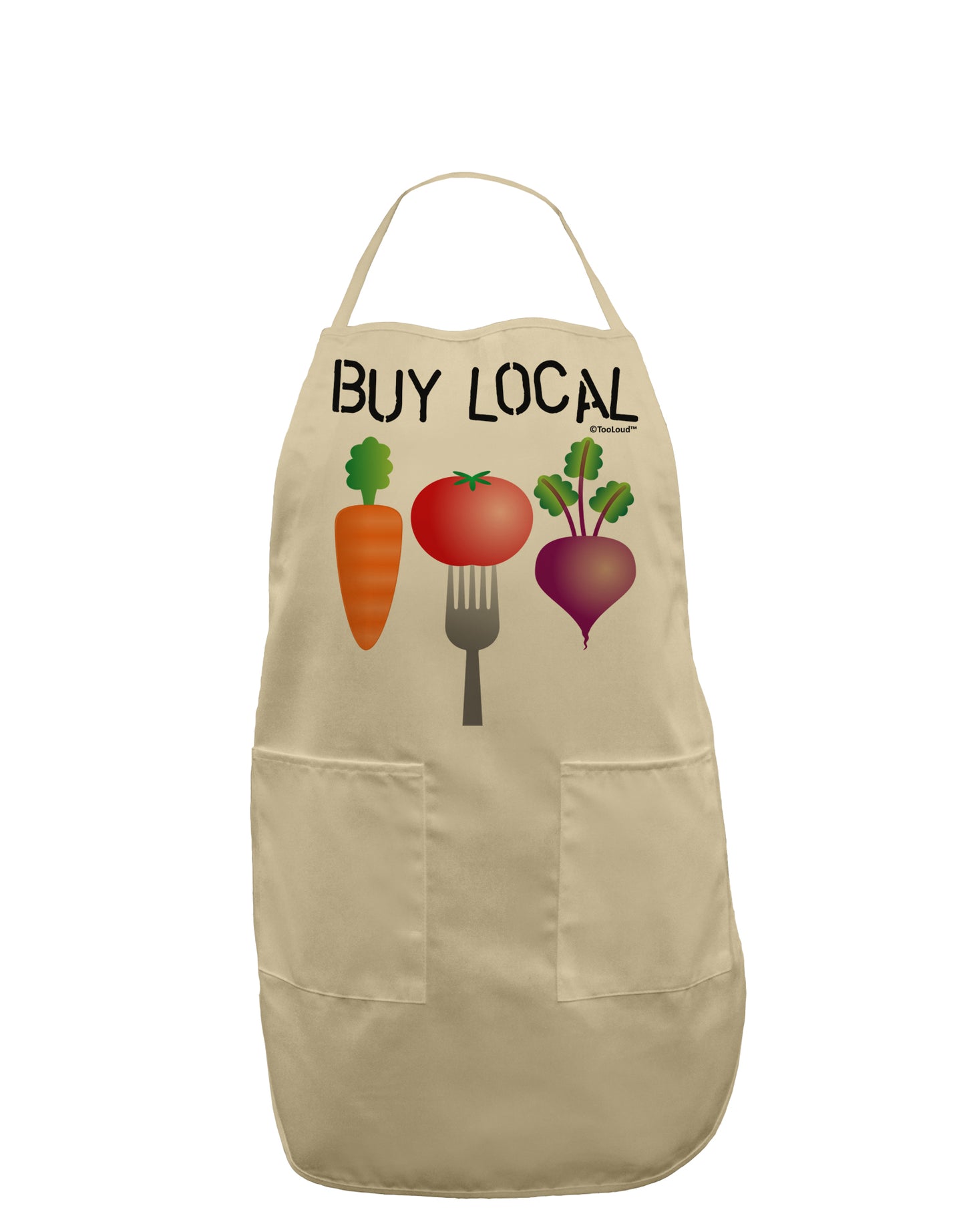 Buy Local - Vegetables Design Adult Apron-Bib Apron-TooLoud-Stone-One-Size-Davson Sales