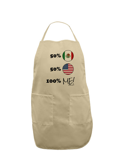 Mexican American 100 Percent Me Adult Apron-Bib Apron-TooLoud-Stone-One-Size-Davson Sales