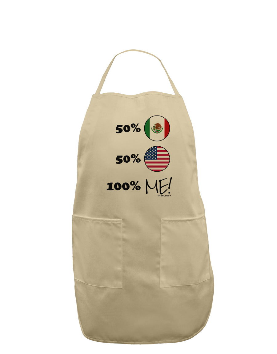 Mexican American 100 Percent Me Adult Apron-Bib Apron-TooLoud-White-One-Size-Davson Sales