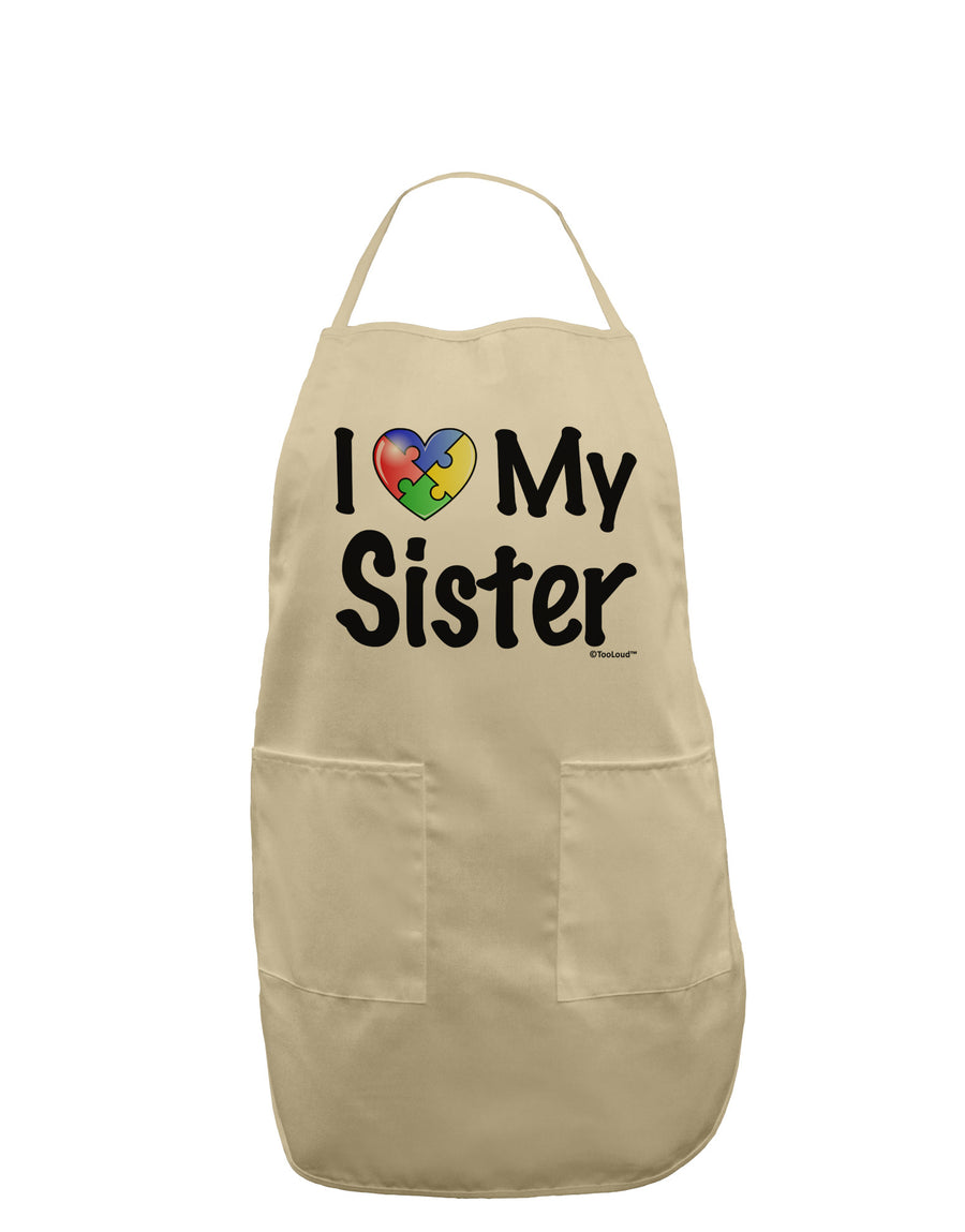 I Heart My Sister - Autism Awareness Adult Apron by TooLoud-Bib Apron-TooLoud-White-One-Size-Davson Sales