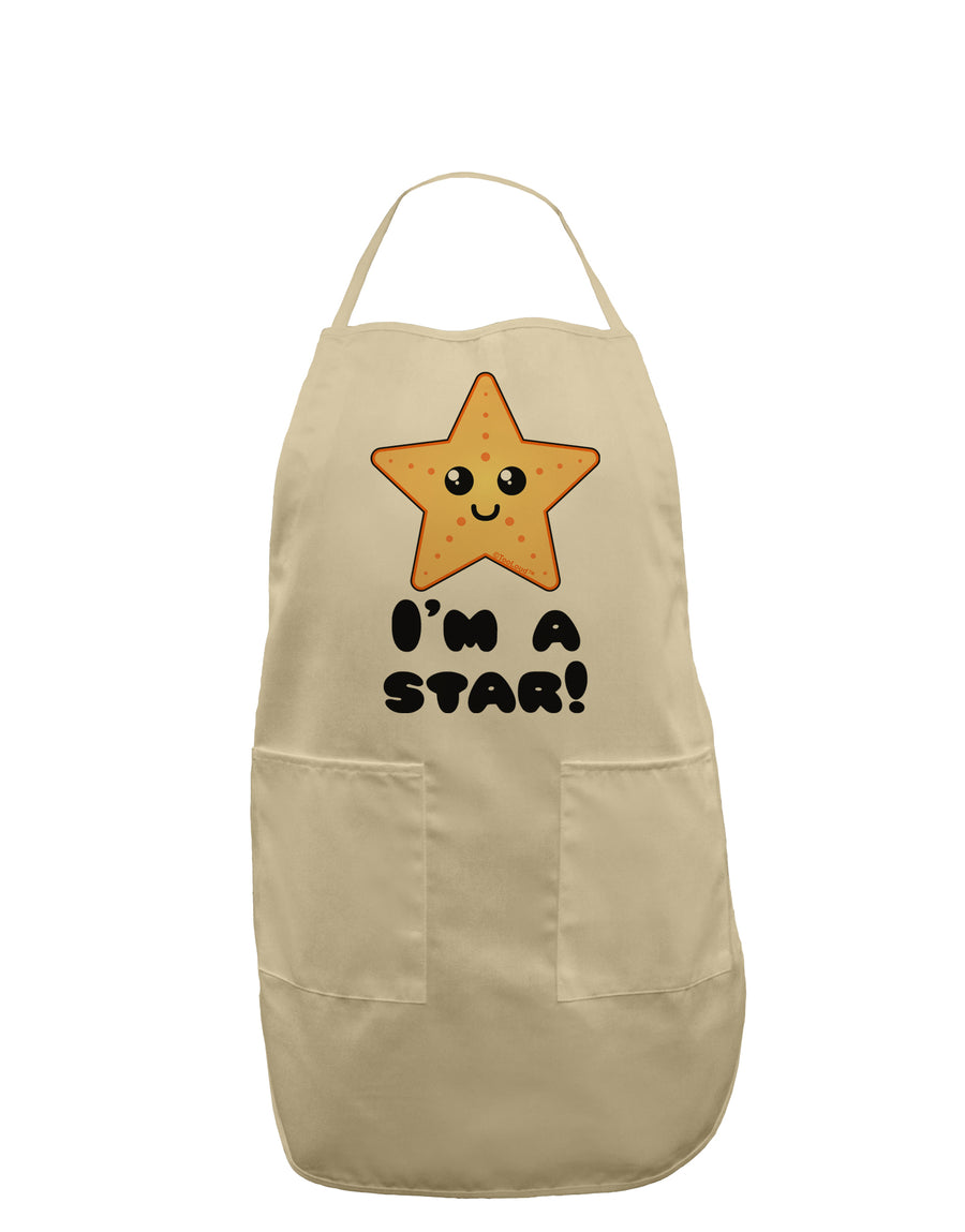 Cute Starfish - I am a Star Adult Apron by TooLoud-Bib Apron-TooLoud-White-One-Size-Davson Sales