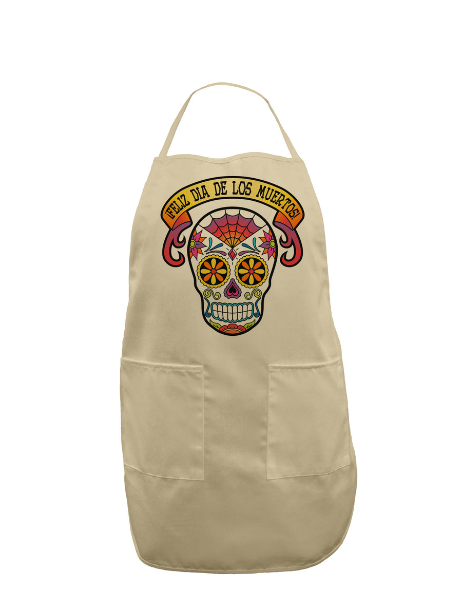 Feliz Dia de los Muertos Calavera Adult Apron-Bib Apron-TooLoud-White-One-Size-Davson Sales