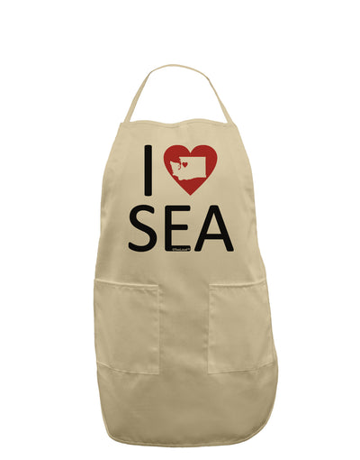 I Heart Seattle Adult Apron-Bib Apron-TooLoud-Stone-One-Size-Davson Sales