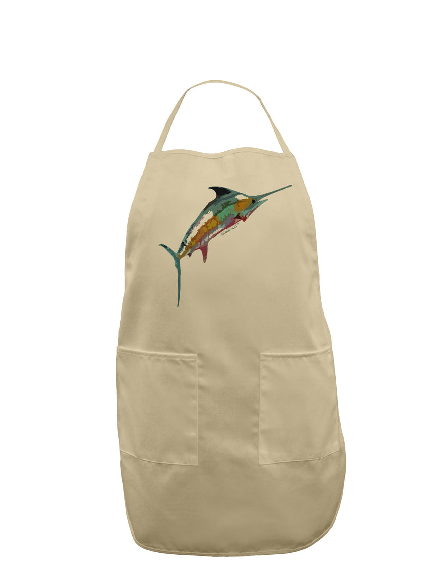 Colorful Vector Swordfish Adult Apron-Bib Apron-TooLoud-White-One-Size-Davson Sales