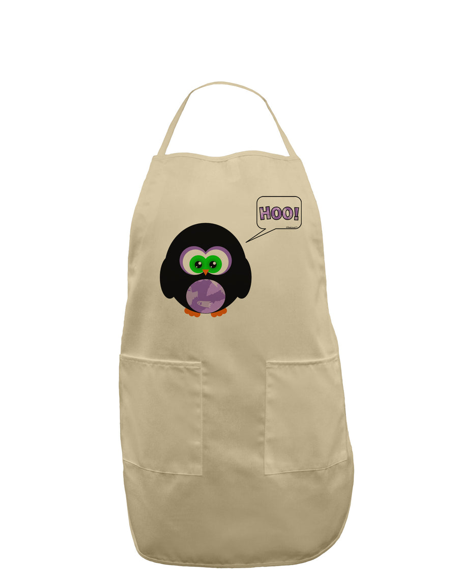 Cute Owl Halloween Hoo Adult Apron-Bib Apron-TooLoud-White-One-Size-Davson Sales