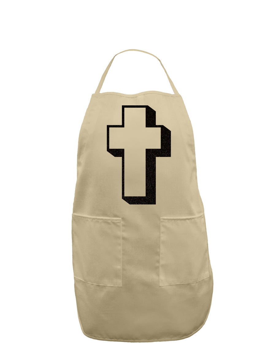 Simple Cross Design Glitter - Black Adult Apron by TooLoud-Bib Apron-TooLoud-White-One-Size-Davson Sales