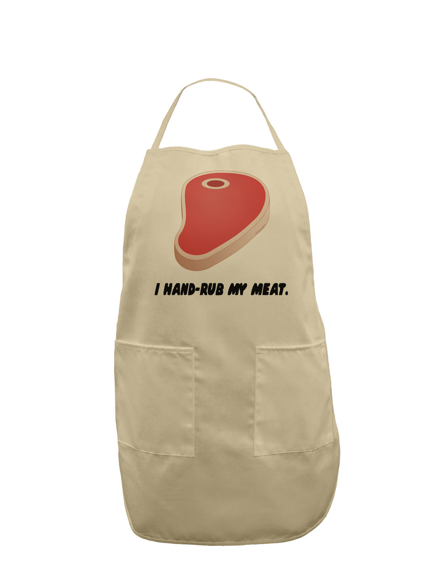 I Hand-Rub My Meat - Steak Adult Apron-Bib Apron-TooLoud-White-One-Size-Davson Sales