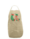 Cute Mr and Mr Christmas Couple Stockings Adult Apron by TooLoud-Bib Apron-TooLoud-Stone-One-Size-Davson Sales