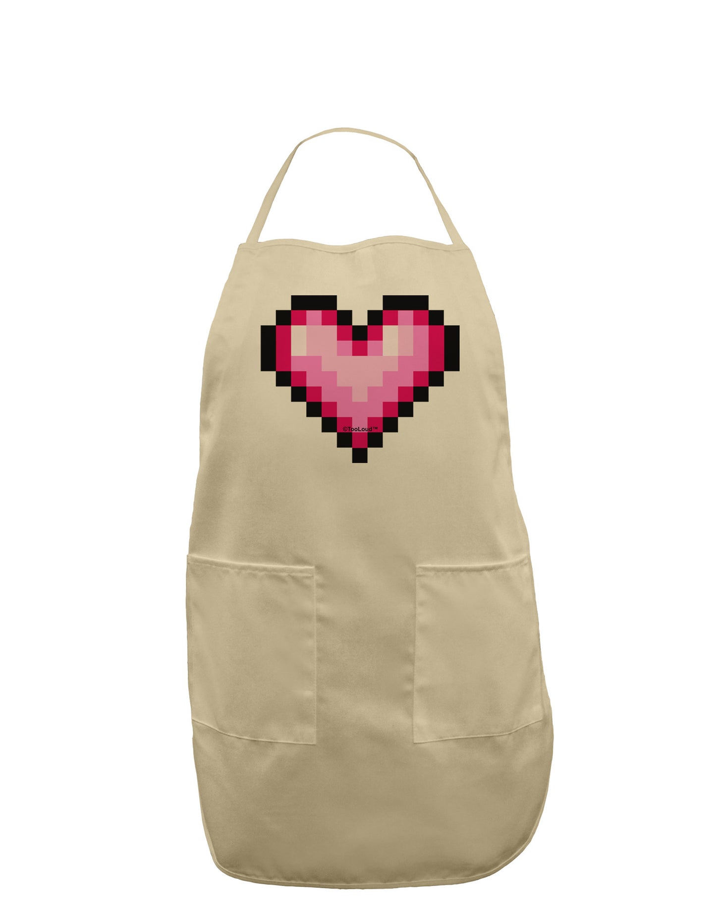 Pixel Heart Design B - Valentine's Day Adult Apron by TooLoud-Bib Apron-TooLoud-Stone-One-Size-Davson Sales