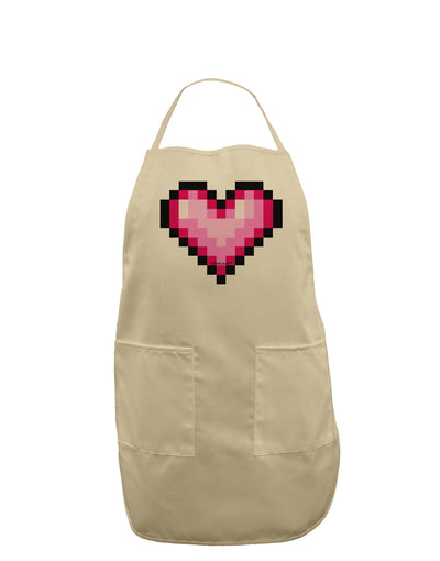 Pixel Heart Design B - Valentine's Day Adult Apron by TooLoud-Bib Apron-TooLoud-Stone-One-Size-Davson Sales