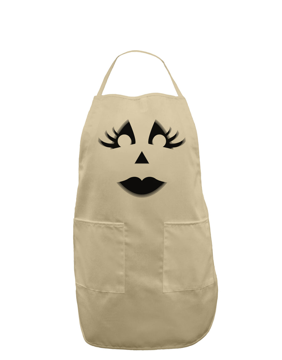 Woman Jack O Lantern Pumpkin Face Adult Apron-Bib Apron-TooLoud-White-One-Size-Davson Sales