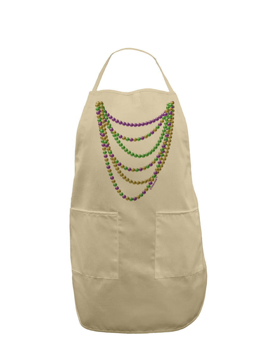 Mardi Gras Beads Necklaces Adult Apron-Bib Apron-TooLoud-White-One-Size-Davson Sales