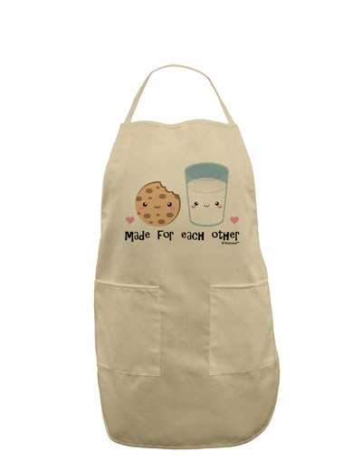 Cute Milk and Cookie - Made for Each Other Adult Apron by TooLoud-Bib Apron-TooLoud-Stone-One-Size-Davson Sales