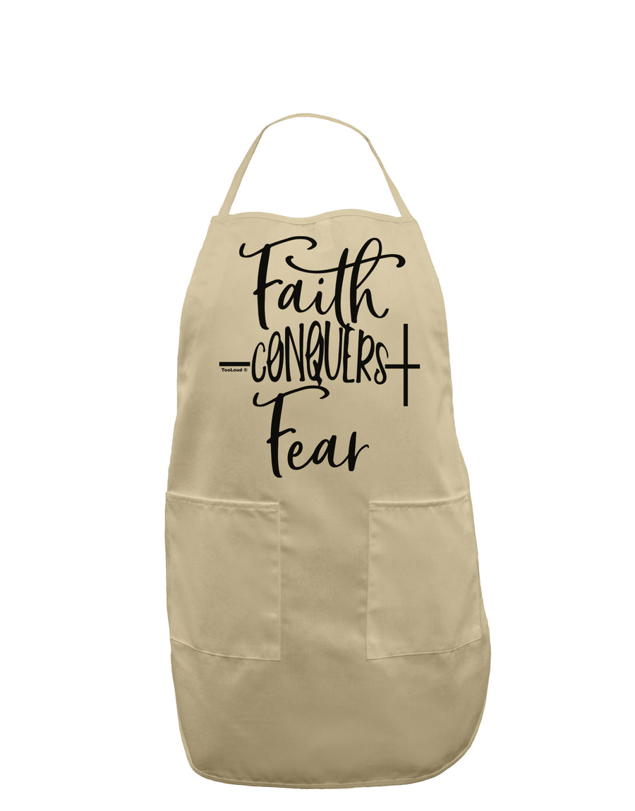 Faith Conquers Fear Adult Apron-Bib Apron-TooLoud-White-One-Size-Davson Sales