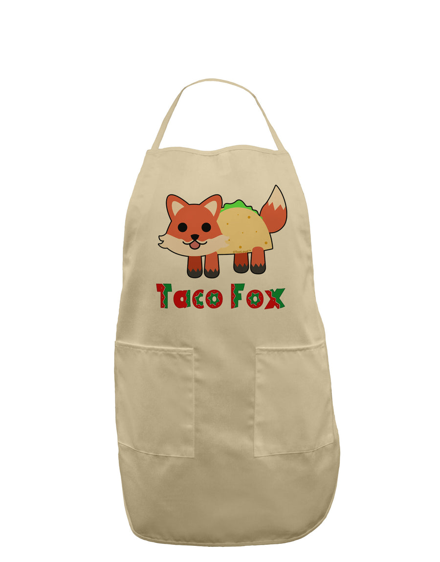 Cute Taco Fox Text Adult Apron-Bib Apron-TooLoud-White-One-Size-Davson Sales