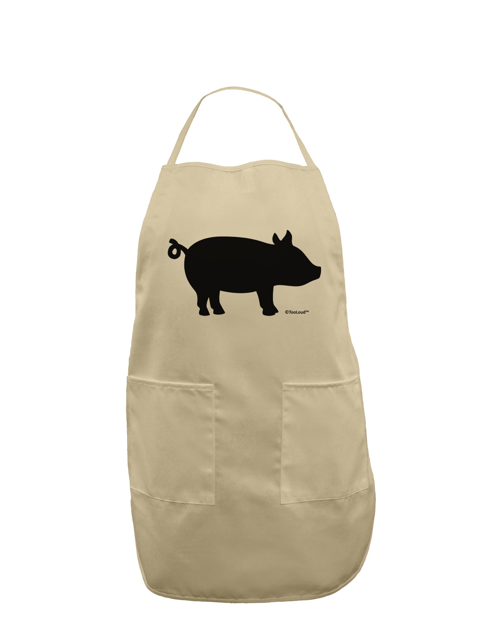 Pig Silhouette Design Adult Apron by TooLoud-Bib Apron-TooLoud-Stone-One-Size-Davson Sales