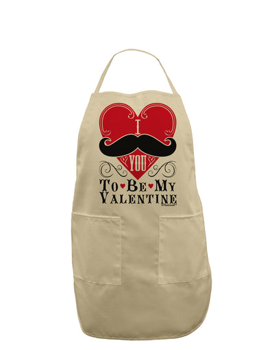 I Mustache You To Be My Valentine Adult Apron-Bib Apron-TooLoud-Stone-One-Size-Davson Sales