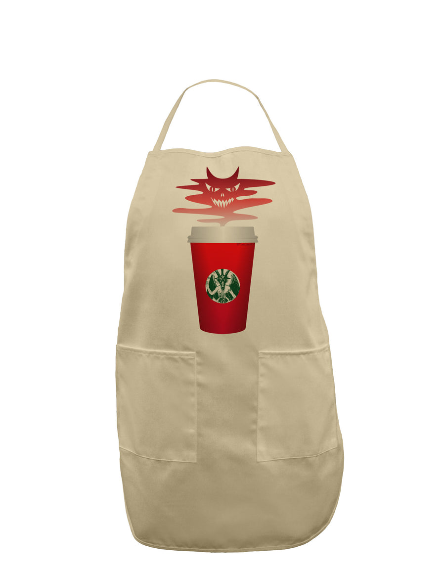 Red Cup Satan Coffee Adult Apron by-Bib Apron-TooLoud-White-One-Size-Davson Sales