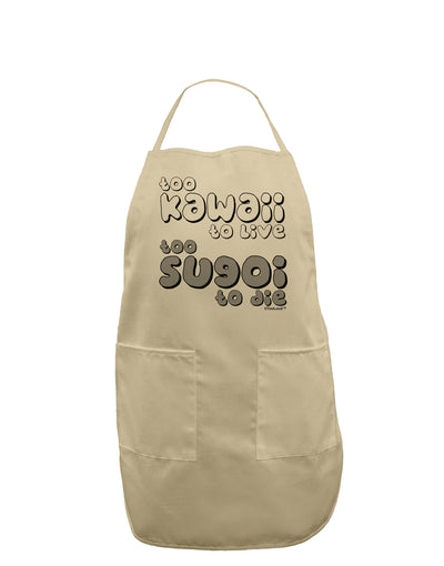 Too Kawaii to Live - B&W Adult Apron by TooLoud-Bib Apron-TooLoud-Stone-One-Size-Davson Sales