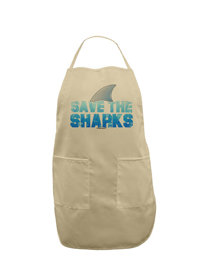 Save The Sharks - Fin Color Adult Apron by TooLoud-Bib Apron-TooLoud-Stone-One-Size-Davson Sales