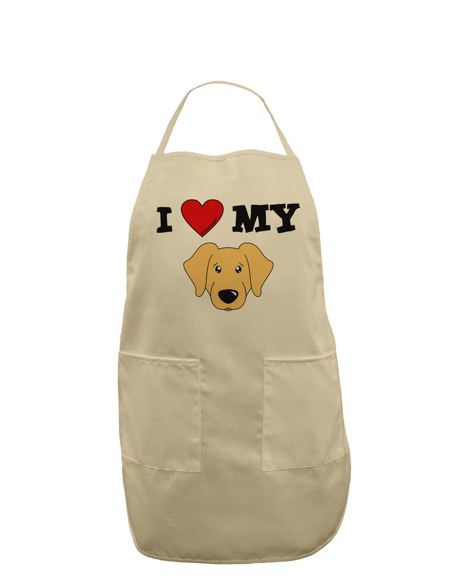 I Heart My - Cute Golden Retriever Dog Adult Apron by TooLoud-Bib Apron-TooLoud-White-One-Size-Davson Sales