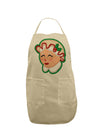 Cute Mrs Claus Face Faux Applique Adult Apron-Bib Apron-TooLoud-Stone-One-Size-Davson Sales