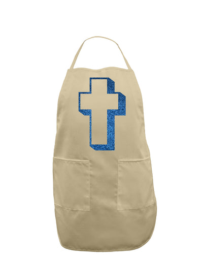 Simple Cross Design Glitter - Blue Adult Apron by TooLoud-Bib Apron-TooLoud-Stone-One-Size-Davson Sales