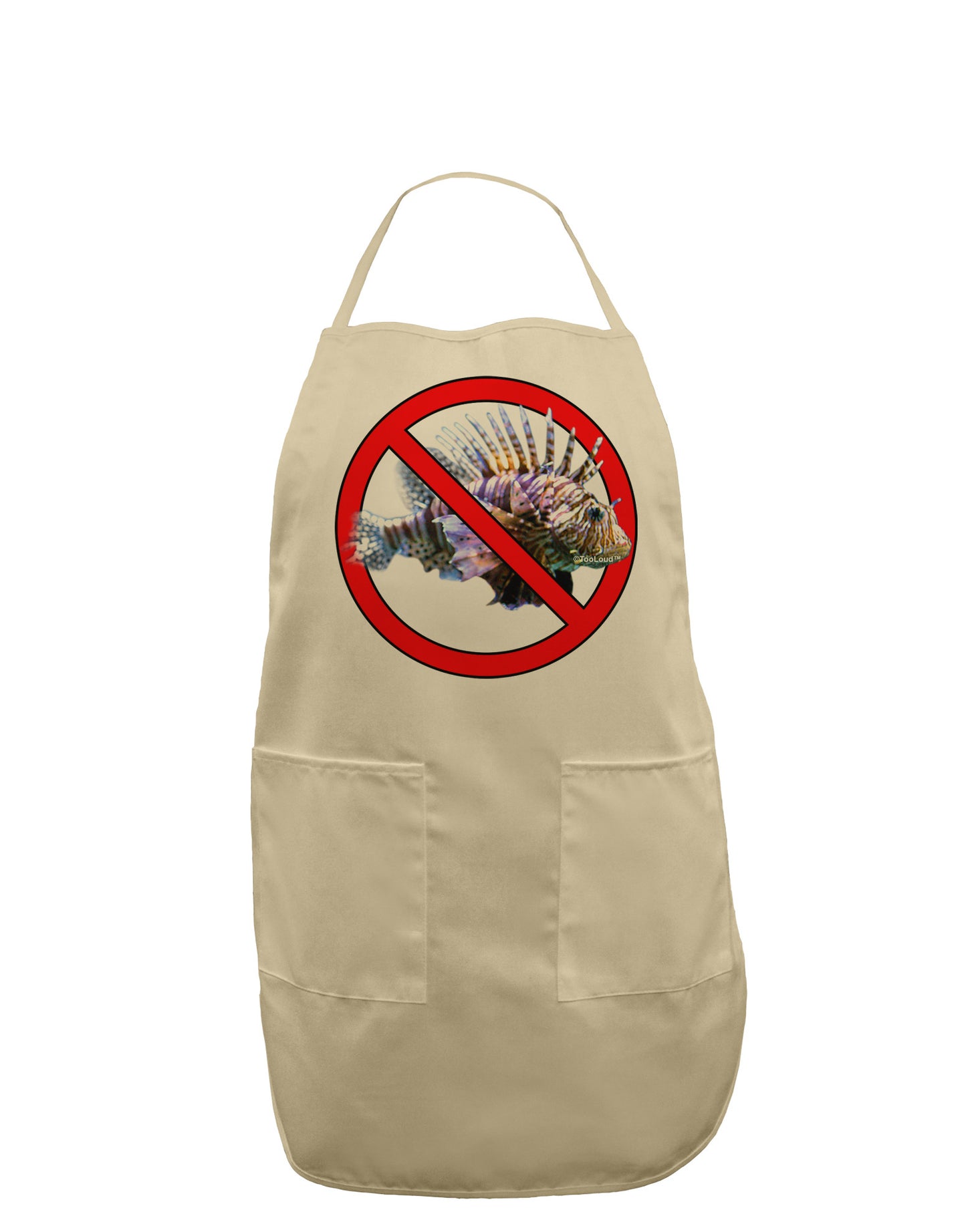 No Lionfish Adult Apron-Bib Apron-TooLoud-Stone-One-Size-Davson Sales
