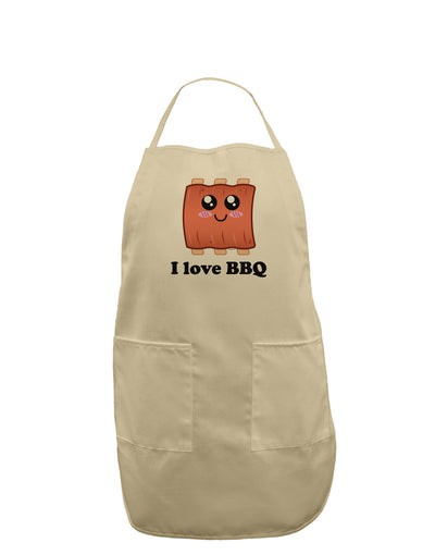 I love BBQ Ribs Adult Apron-Bib Apron-TooLoud-Stone-One-Size-Davson Sales