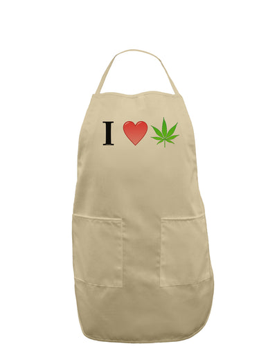 I Heart Marijuana Leaf Adult Apron-Bib Apron-TooLoud-Stone-One-Size-Davson Sales