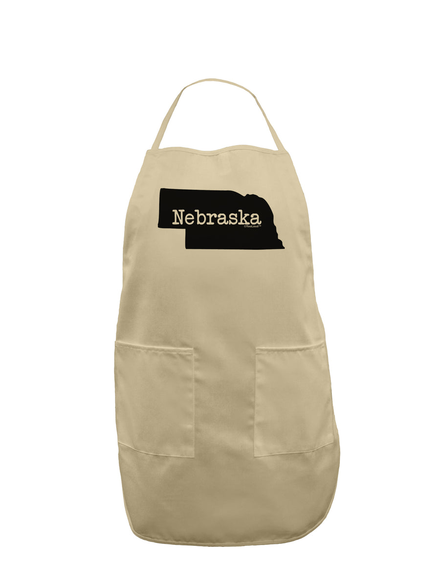 Nebraska - United States Shape Adult Apron by TooLoud-Bib Apron-TooLoud-White-One-Size-Davson Sales