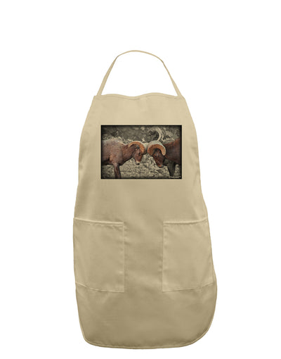 CO Bighorn Head Butt Desaturated Adult Apron-Bib Apron-TooLoud-Stone-One-Size-Davson Sales