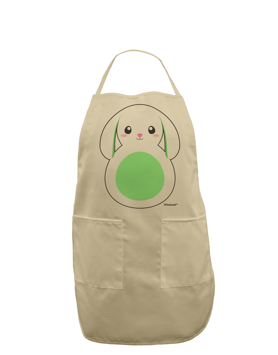 Cute Bunny with Floppy Ears - Green Adult Apron by TooLoud-Bib Apron-TooLoud-White-One-Size-Davson Sales