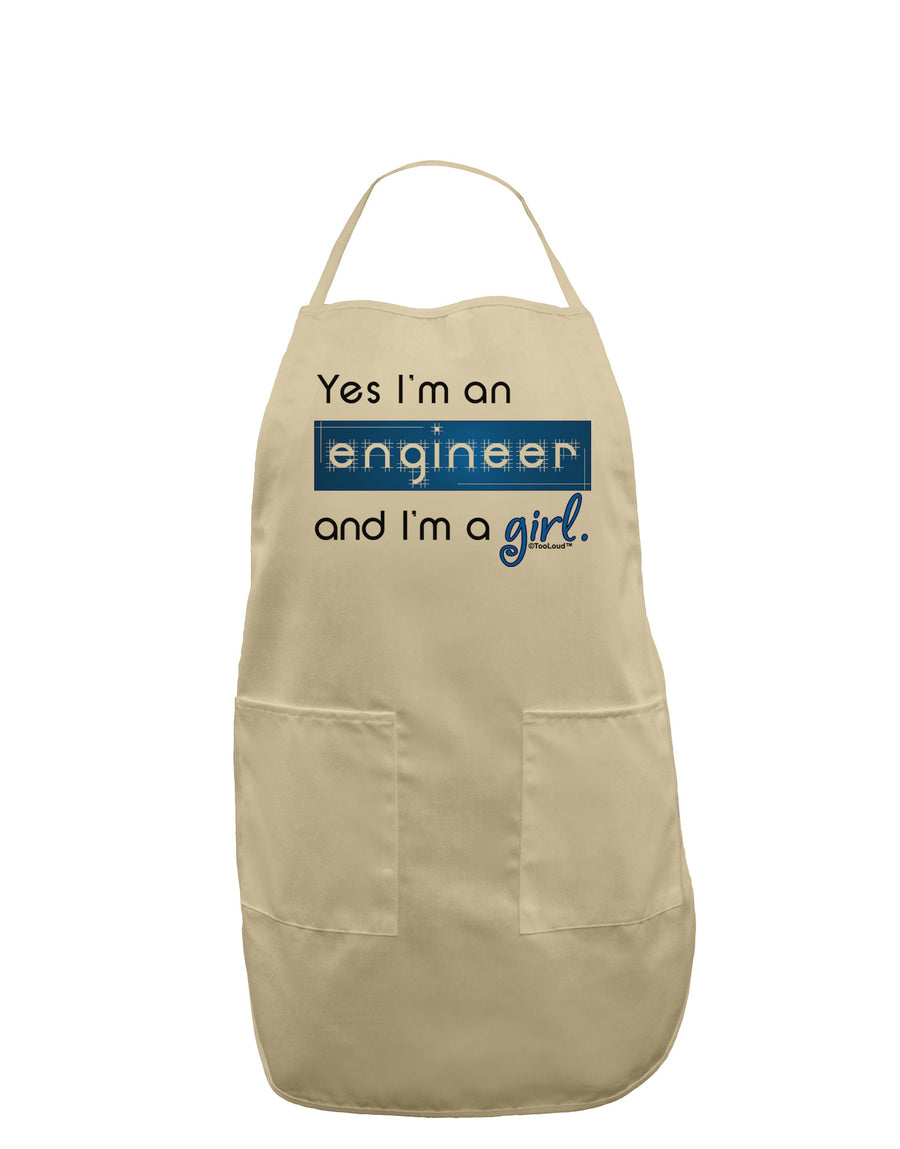 TooLoud Yes I am a Engineer Girl Adult Apron-Bib Apron-TooLoud-White-One-Size-Davson Sales