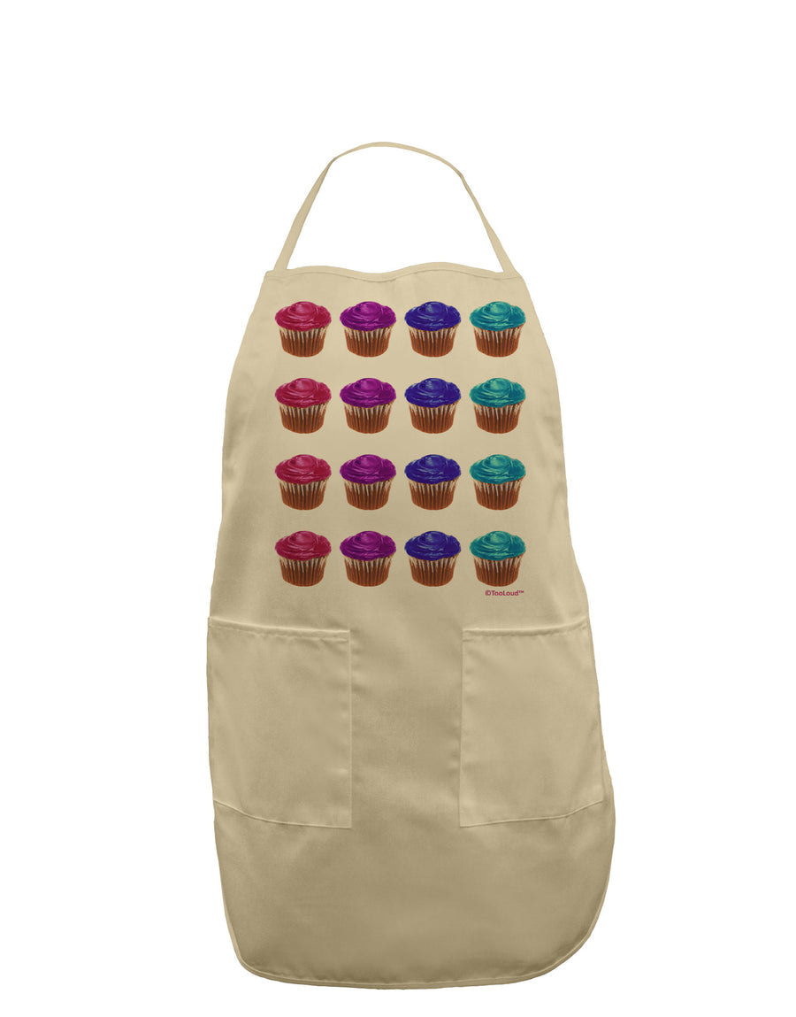 Colorful Cupcake Pattern Adult Apron by TooLoud-Bib Apron-TooLoud-White-One-Size-Davson Sales